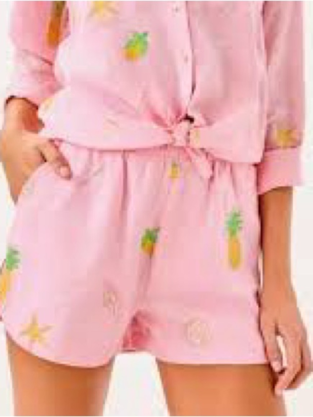 Pink Beachside Linen Elodey shorts by Lilly Pulitzer small s
